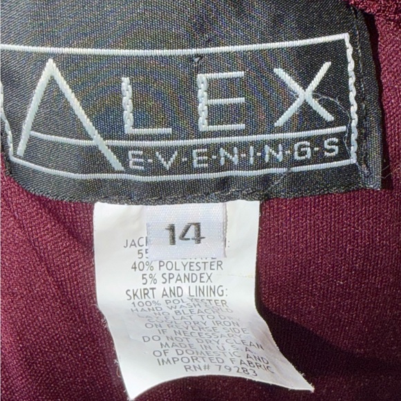 Alex Evenings Burgundy Strapless Beaded Evening Dress - Picture 2 of 2